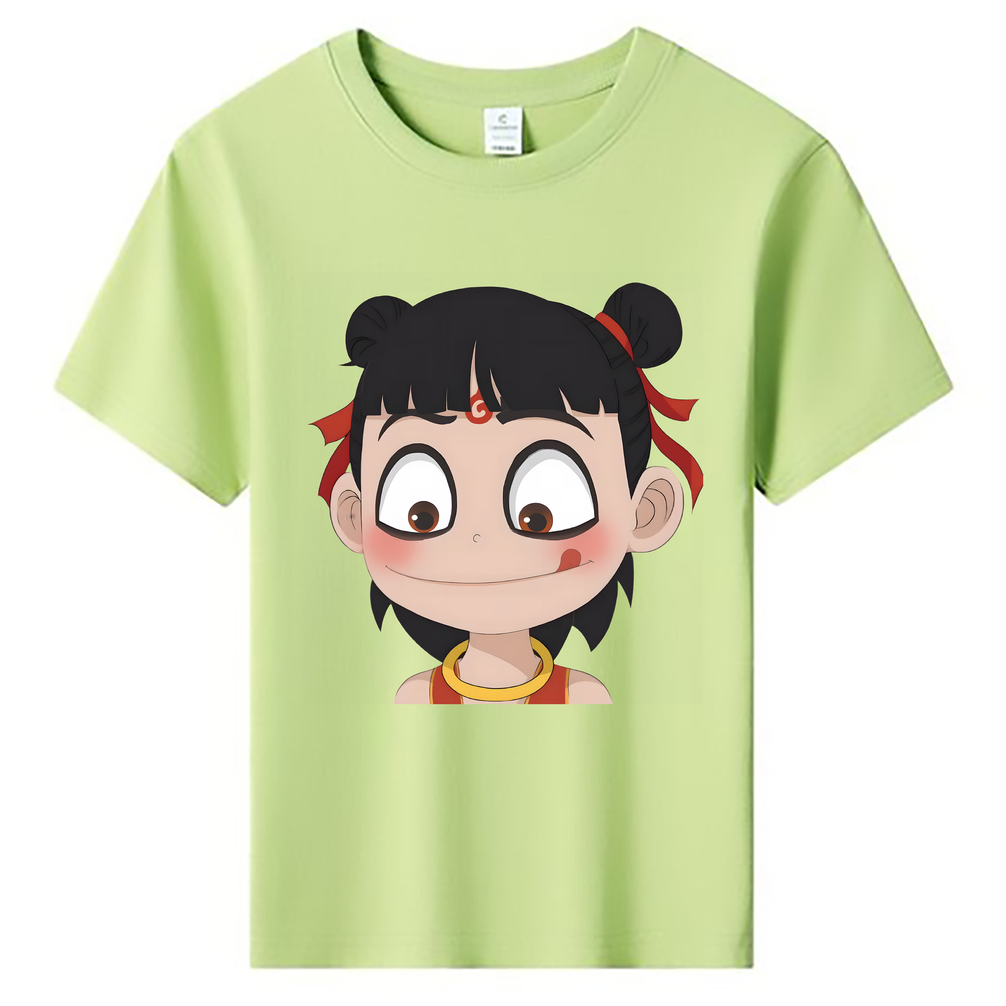 （画像用） Ne Zha 2 ナタ 魔童の大暴れ 綿100％キッズTシャツ（フロントプリント）